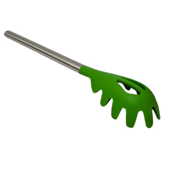 Raddish Kids Flavor Lab Pasta Server Green Silver Silicon Steel Recipes Patch - Picture 4 of 13